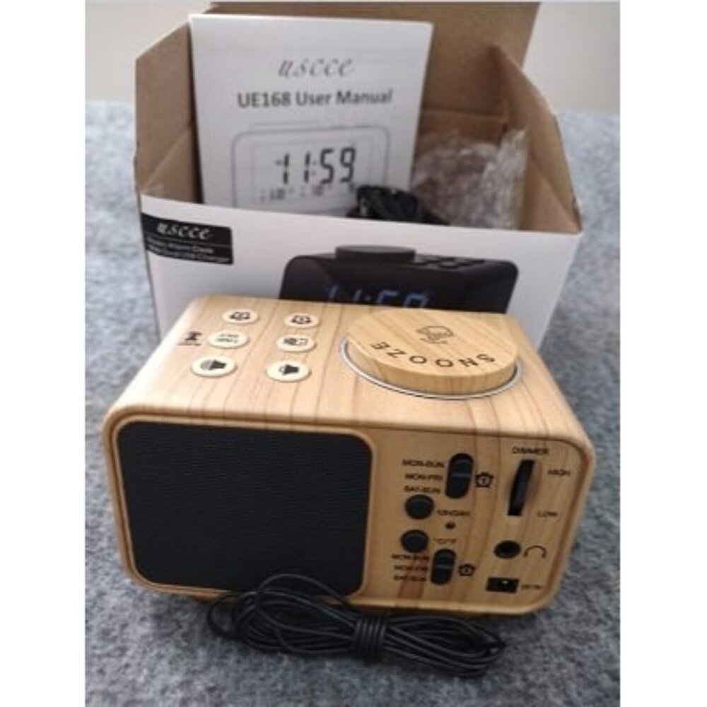 New Digital Alarm Clock Radio - 0-100% Dimmer, Dual Alarm with Weekday/Weekend